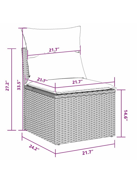 Dārza dīvānu komplekts 8 pcs melna poliratāns