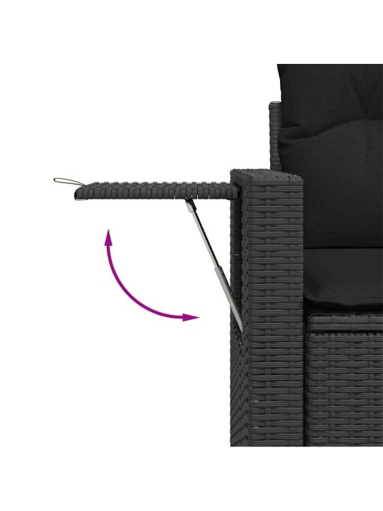 Dārza dīvānu komplekts 12 pcs melna poliratāns