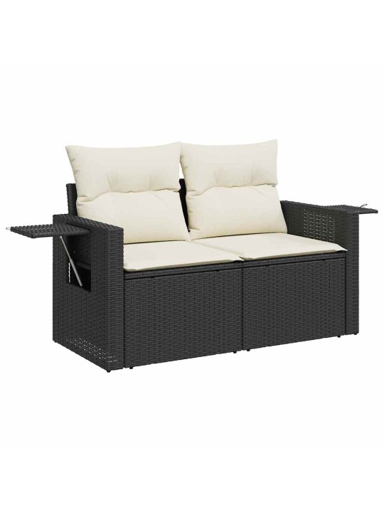 Dārza dīvānu komplekts 12 pcs melna poliratāns