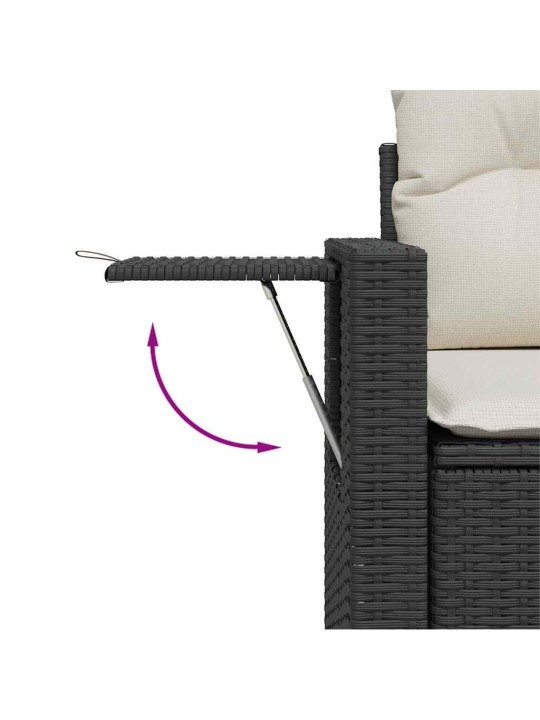Dārza dīvānu komplekts 12 pcs melna poliratāns