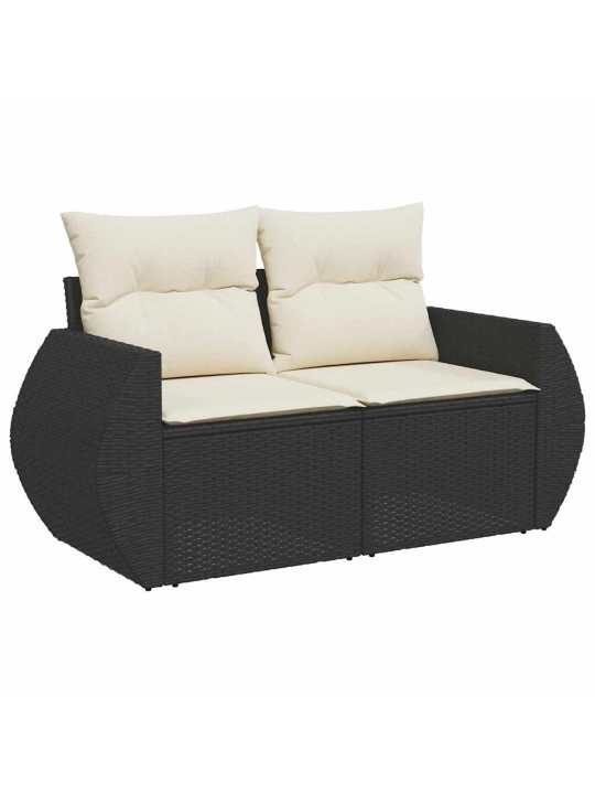 Dārza dīvānu komplekts 12 pcs melna poliratāns