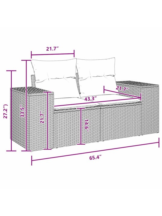 Dārza dīvānu komplekts 10 pcs melna poliratāns