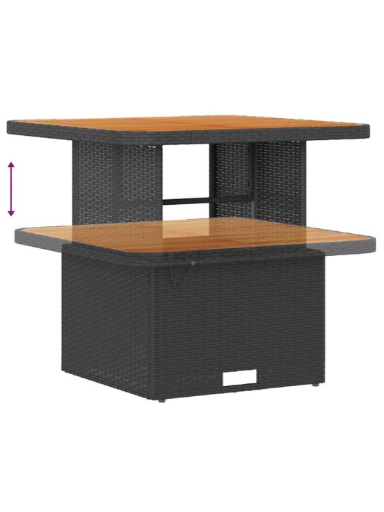 Dārza dīvānu komplekts ar spilvenu 8 pcs melna 80 x 80 x 71 cm