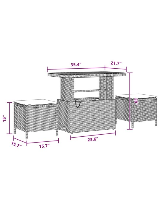Dārza dīvānu komplekts ar spilvenu 8 pcs melna 90 x 55 x 71 cm