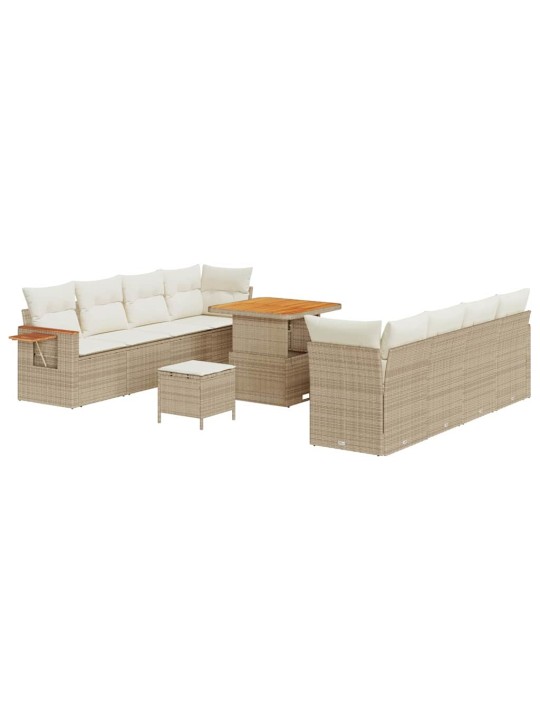 Dārza dīvānu komplekts 11 pcs bēša un krēmkrāsa 80 x 80 x 71 cm