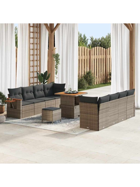 Dārza dīvānu komplekts manuāls 11 pcs pelēka 80 x 80 x 71 cm