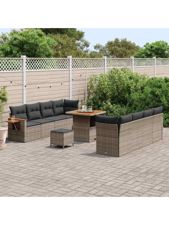 Dārza dīvānu komplekts manuāls 11 pcs pelēka 80 x 80 x 71 cm