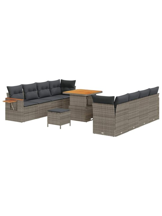 Dārza dīvānu komplekts manuāls 11 pcs pelēka 80 x 80 x 71 cm