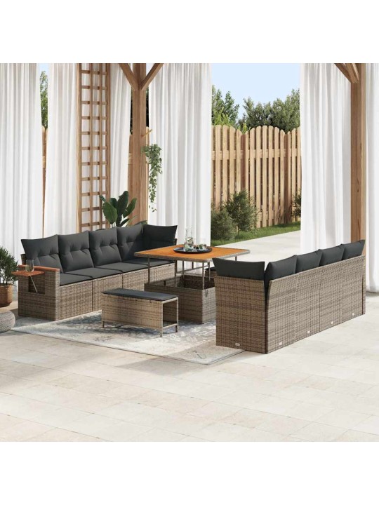 Dārza dīvānu komplekts manuāls 11 pcs pelēka 100 x 100 x 71 cm