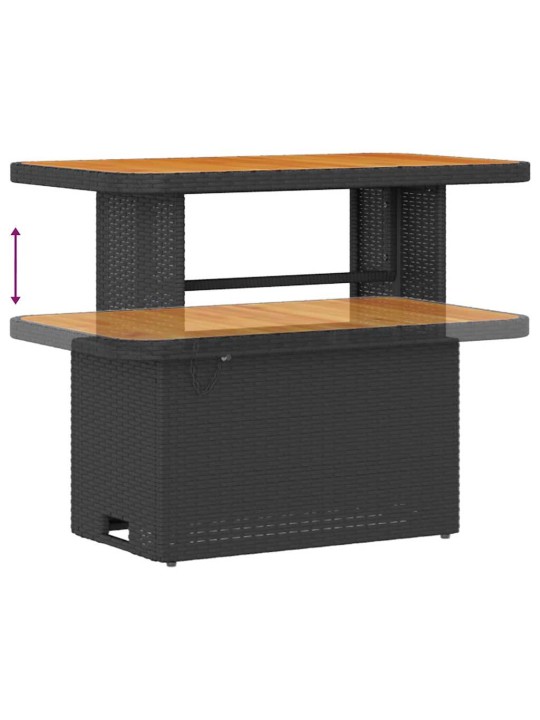 Dārza dīvānu komplekts ar spilvenu 8 pcs melna 90 x 55 x 71 cm