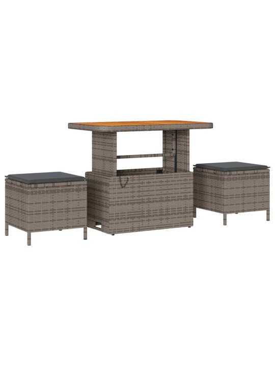 Dārza dīvānu komplekts ar spilvenu 8 pcs pelēka 90 x 55 x 71 cm
