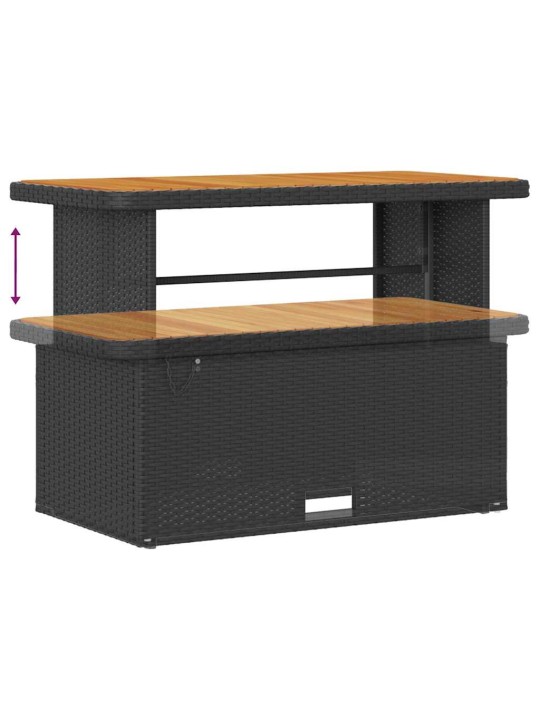 Dārza dīvānu komplekts ar spilvenu 9 pcs melna 110 x 55 x 71 cm