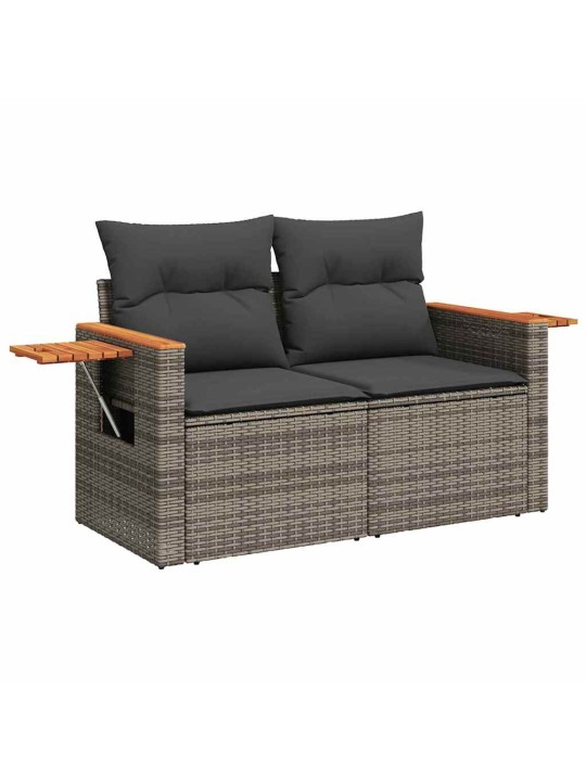 Dārza dīvānu komplekts 10 pcs pelēka 110 x 55 x 71 cm