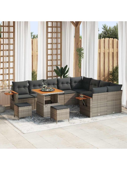 Dārza dīvānu komplekts 12 pcs pelēka 80 x 80 x 71 cm