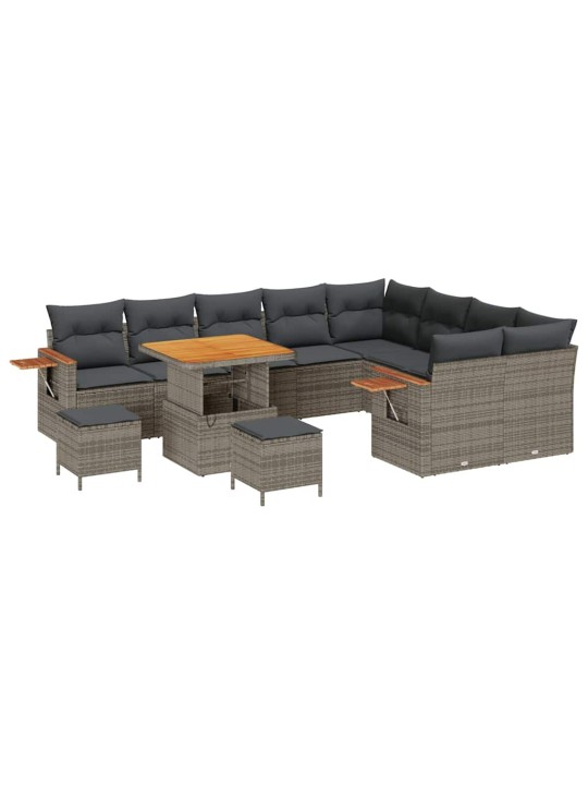 Dārza dīvānu komplekts 12 pcs pelēka 80 x 80 x 71 cm