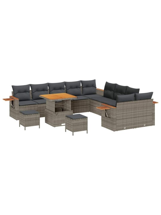 Dārza dīvānu komplekts 13 pcs pelēka 80 x 80 x 71 cm