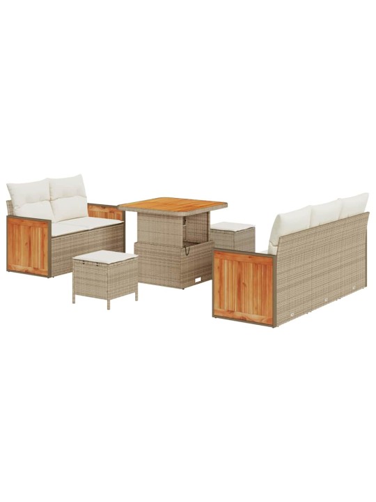 Dārza dīvānu komplekts 8 pcs bēša un krēmkrāsa 80 x 80 x 71 cm