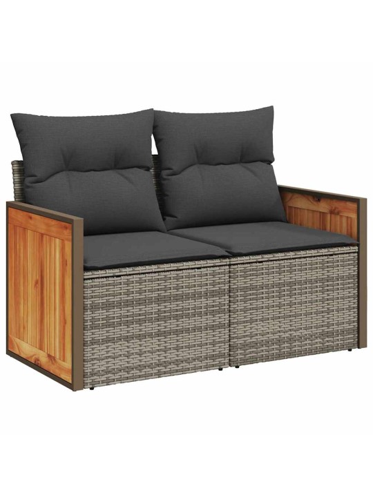 Dārza dīvānu komplekts ar spilvenu 8 pcs pelēka 80 x 80 x 71 cm