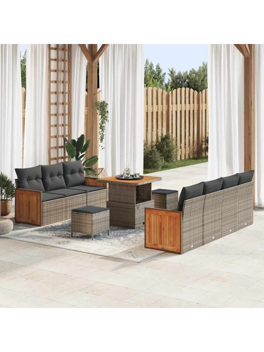 Dārza dīvānu komplekts manuāls 10 pcs pelēka 80 x 80 x 71 cm