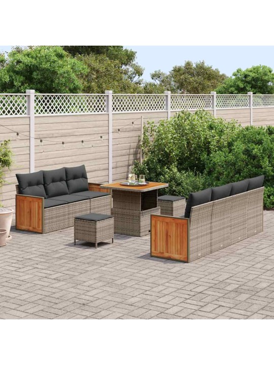 Dārza dīvānu komplekts manuāls 10 pcs pelēka 80 x 80 x 71 cm