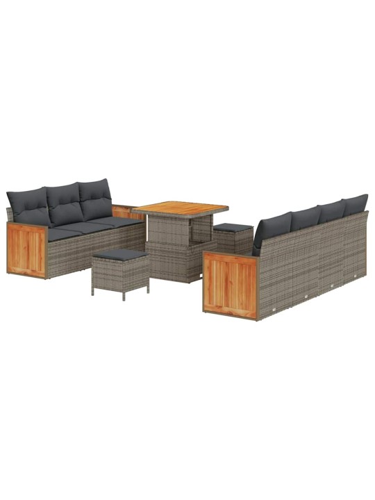 Dārza dīvānu komplekts manuāls 10 pcs pelēka 80 x 80 x 71 cm