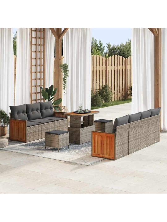 Dārza dīvānu komplekts manuāls 10 pcs pelēka 90 x 55 x 71 cm
