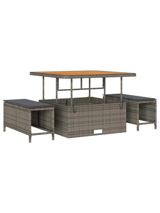 Dārza dīvānu komplekts 14 pcs pelēka 110 x 55 x 71 cm