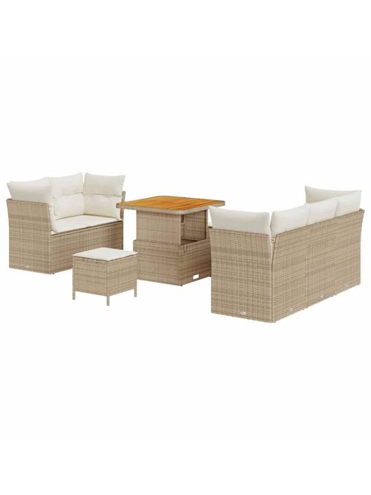 Dārza dīvānu komplekts 8 pcs bēša un krēmkrāsa 80 x 80 x 71 cm