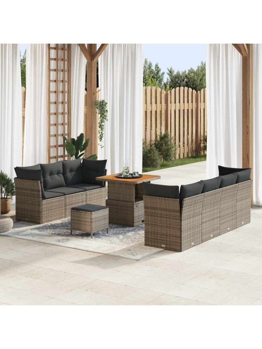 Dārza dīvānu komplekts manuāls 10 pcs pelēka 80 x 80 x 71 cm