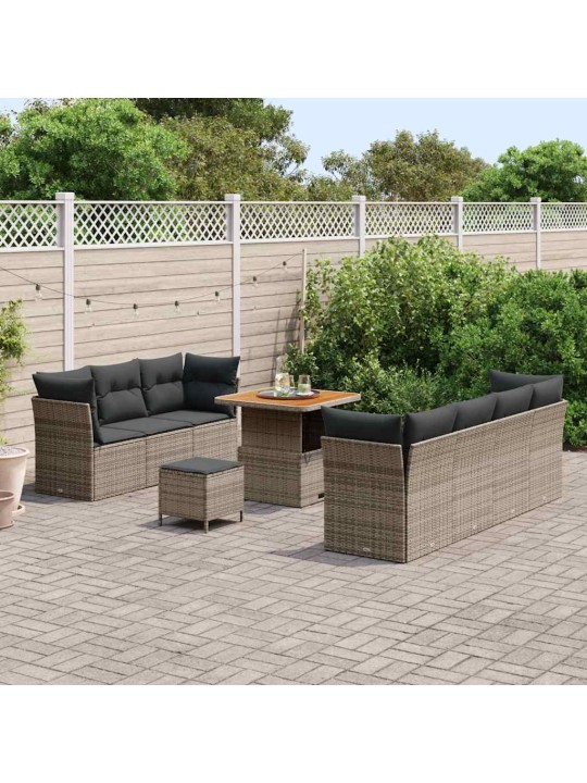 Dārza dīvānu komplekts manuāls 10 pcs pelēka 80 x 80 x 71 cm