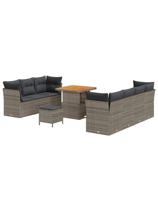 Dārza dīvānu komplekts manuāls 10 pcs pelēka 80 x 80 x 71 cm