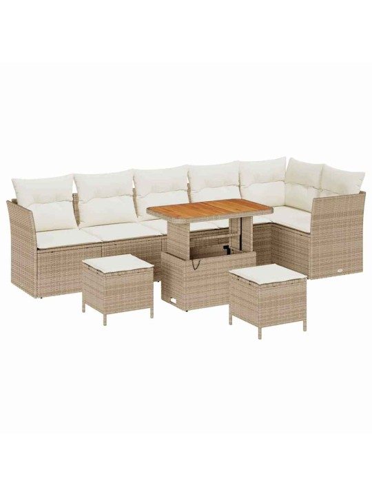 Dārza dīvānu komplekts 9 pcs bēša un krēmkrāsa 90 x 55 x 71 cm