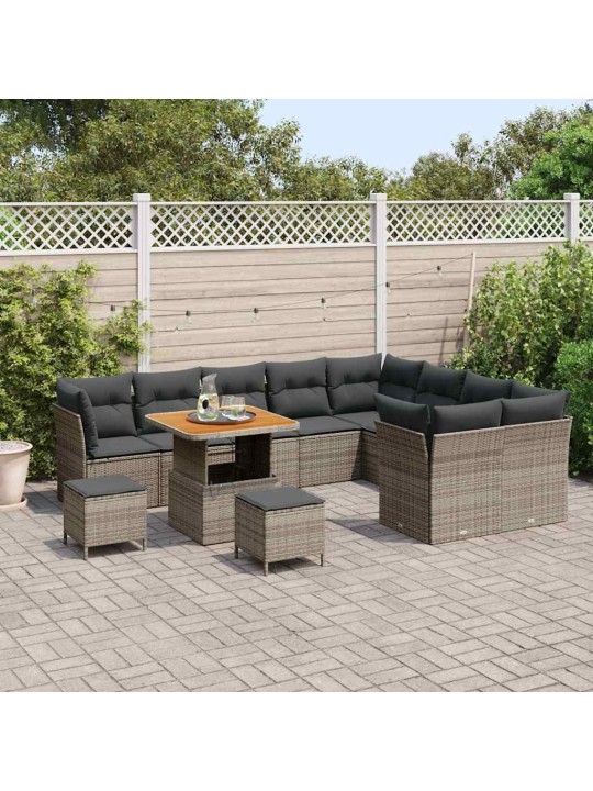 Dārza dīvānu komplekts 12 pcs pelēka 80 x 80 x 71 cm