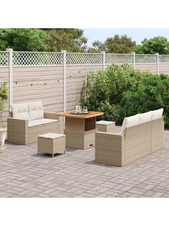 Dārza dīvānu komplekts 8 pcs bēša un krēmkrāsa 80 x 80 x 71 cm