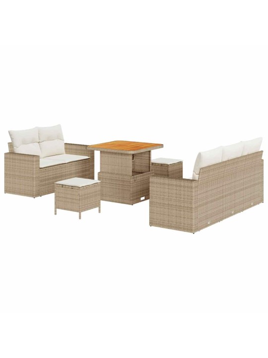 Dārza dīvānu komplekts 8 pcs bēša un krēmkrāsa 80 x 80 x 71 cm
