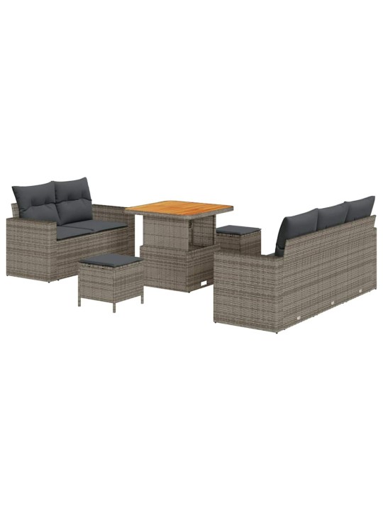 Dārza dīvānu komplekts ar spilvenu 8 pcs pelēka 80 x 80 x 71 cm