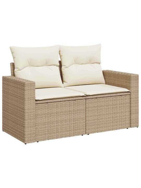 Dārza dīvānu komplekts 10 pcs bēša un krēmkrāsa 80 x 80 x 71 cm