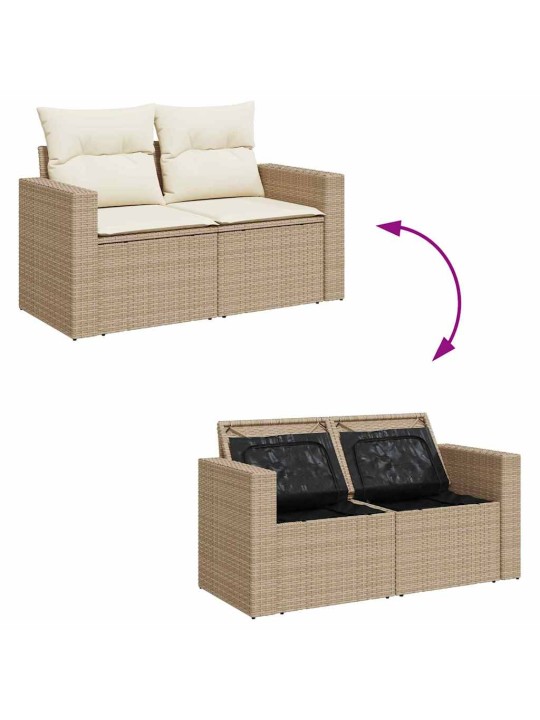 Dārza dīvānu komplekts 10 pcs bēša un krēmkrāsa 80 x 80 x 71 cm