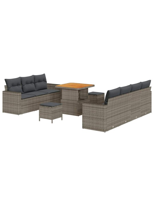 Dārza dīvānu komplekts 10 pcs pelēka 80 x 80 x 71 cm