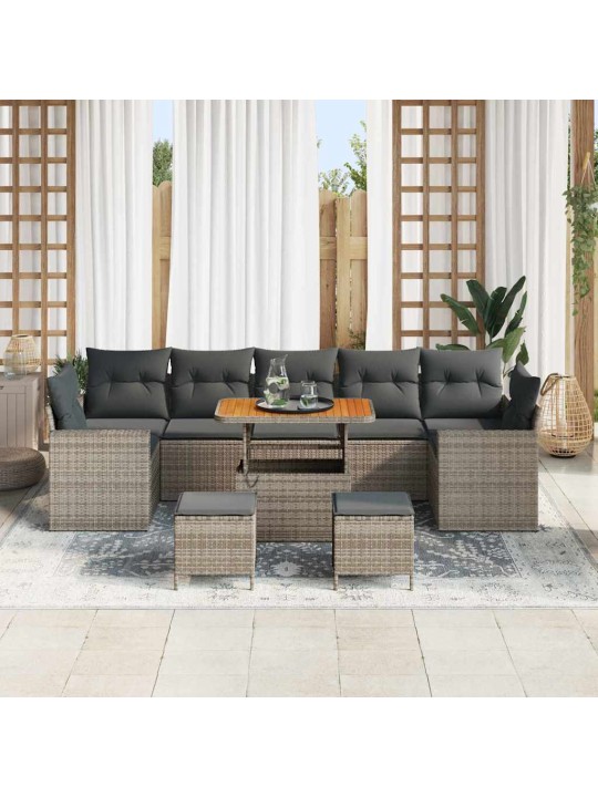 Dārza dīvānu komplekts manuāls 10 pcs pelēka 90 x 55 x 71 cm