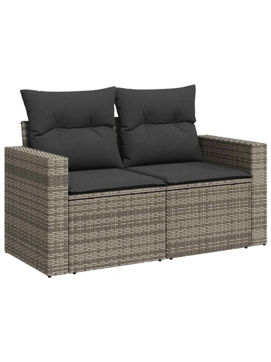 Dārza dīvānu komplekts 10 pcs pelēka 110 x 55 x 71 cm