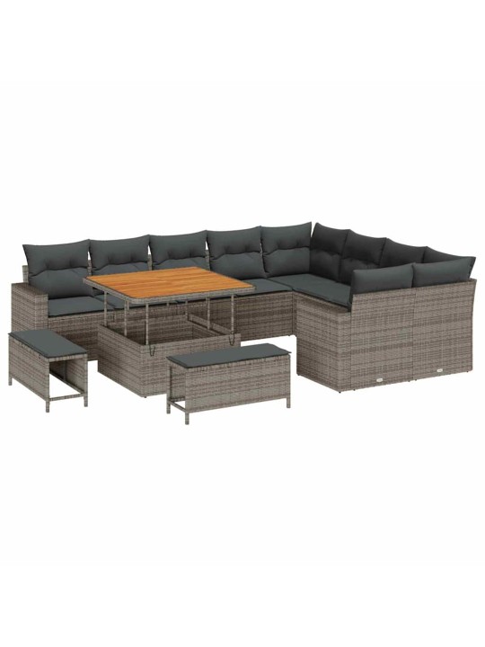 Dārza dīvānu komplekts manuāls 12 pcs pelēka 100 x 100 x 71 cm
