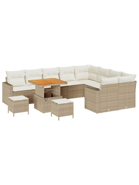Dārza dīvānu komplekts 12 pcs bēša un krēmkrāsa 80 x 80 x 71 cm