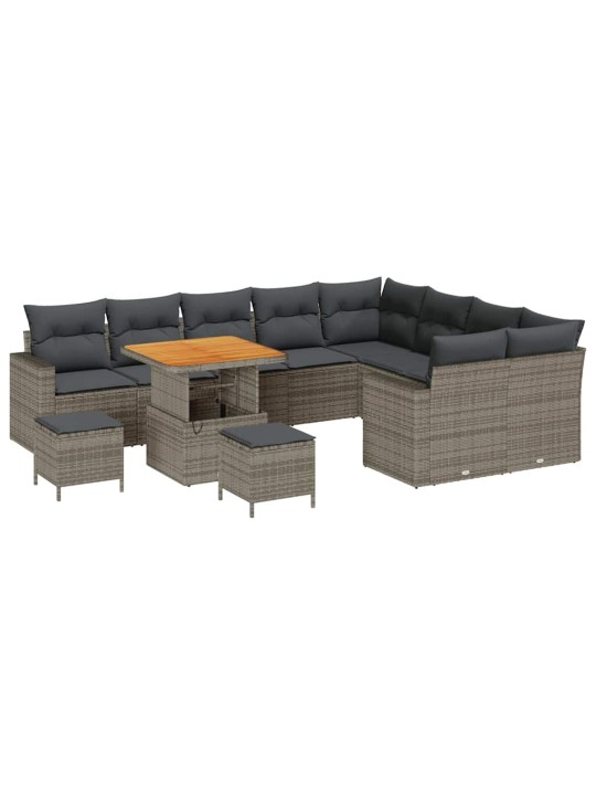 Dārza dīvānu komplekts 12 pcs pelēka 80 x 80 x 71 cm