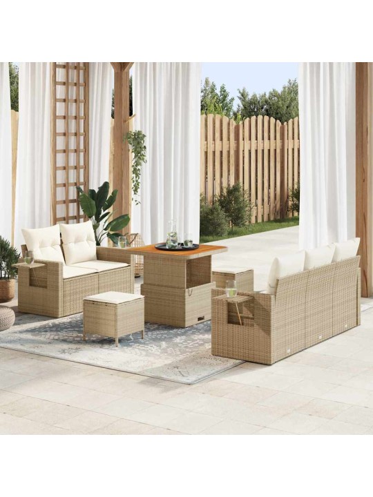 Dārza dīvānu komplekts 8 pcs bēša un krēmkrāsa 80 x 80 x 71 cm