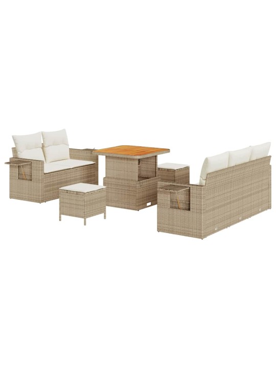 Dārza dīvānu komplekts 8 pcs bēša un krēmkrāsa 80 x 80 x 71 cm