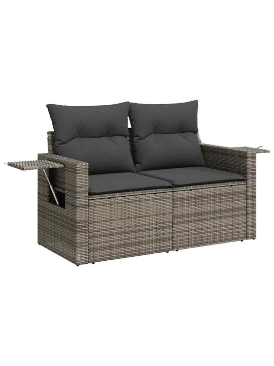 Dārza dīvānu komplekts 10 pcs pelēka 90 x 55 x 71 cm