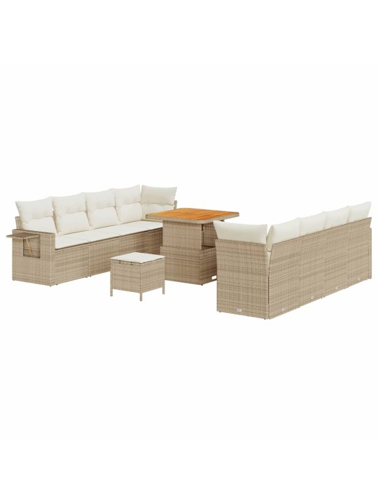 Dārza dīvānu komplekts 11 pcs bēša un krēmkrāsa 80 x 80 x 71 cm