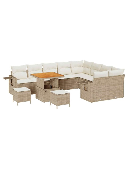 Dārza dīvānu komplekts 12 pcs bēša un krēmkrāsa 80 x 80 x 71 cm