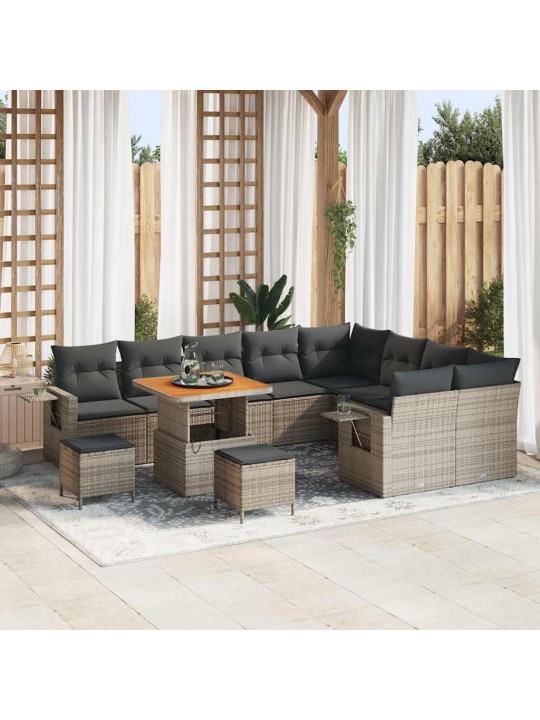 Dārza dīvānu komplekts manuāls 12 pcs pelēka 80 x 80 x 71 cm